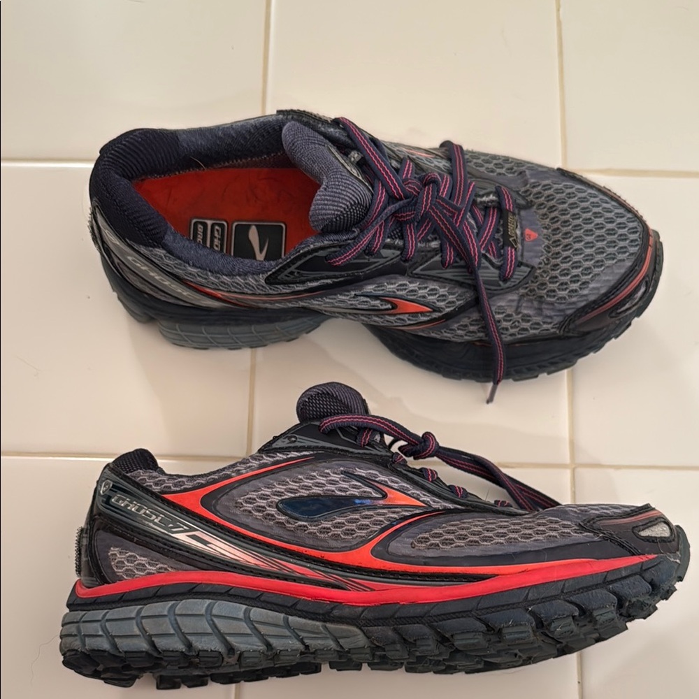 Brooks Women's Running Shoes - Gray and Pink - GHOST 7 GTX - Size 6